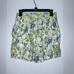 Abercrombie & fitch high waisted floral linen blend shorts size small